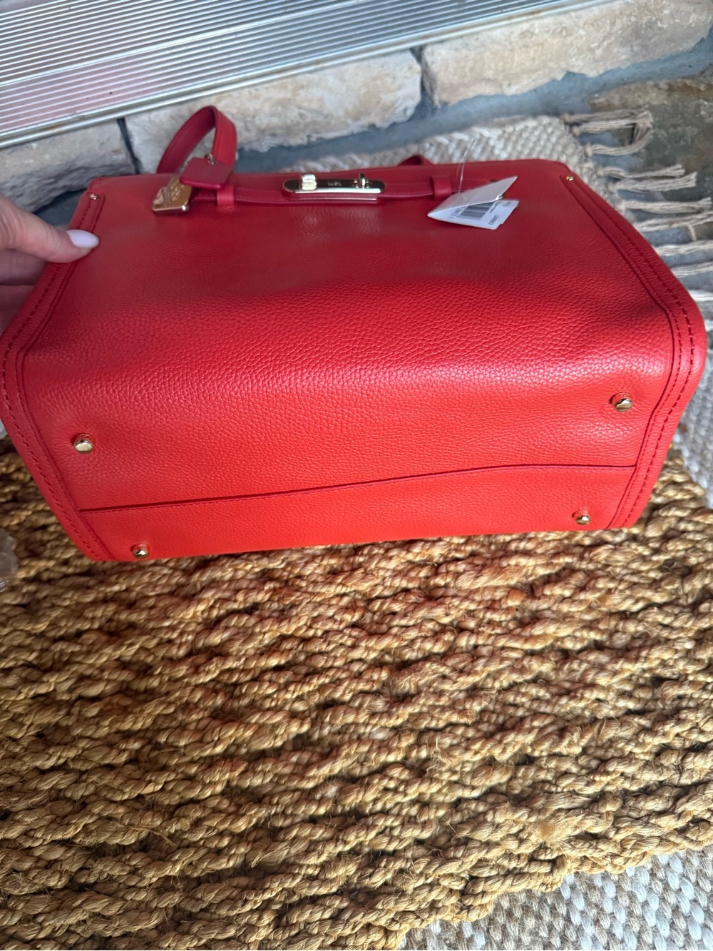 Coach Leather Tote with Gold-Tone Hardware - Picture 8 of 9
